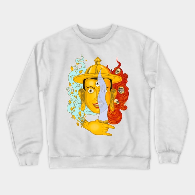 Buddhist deity Crewneck Sweatshirt by juliusllopis